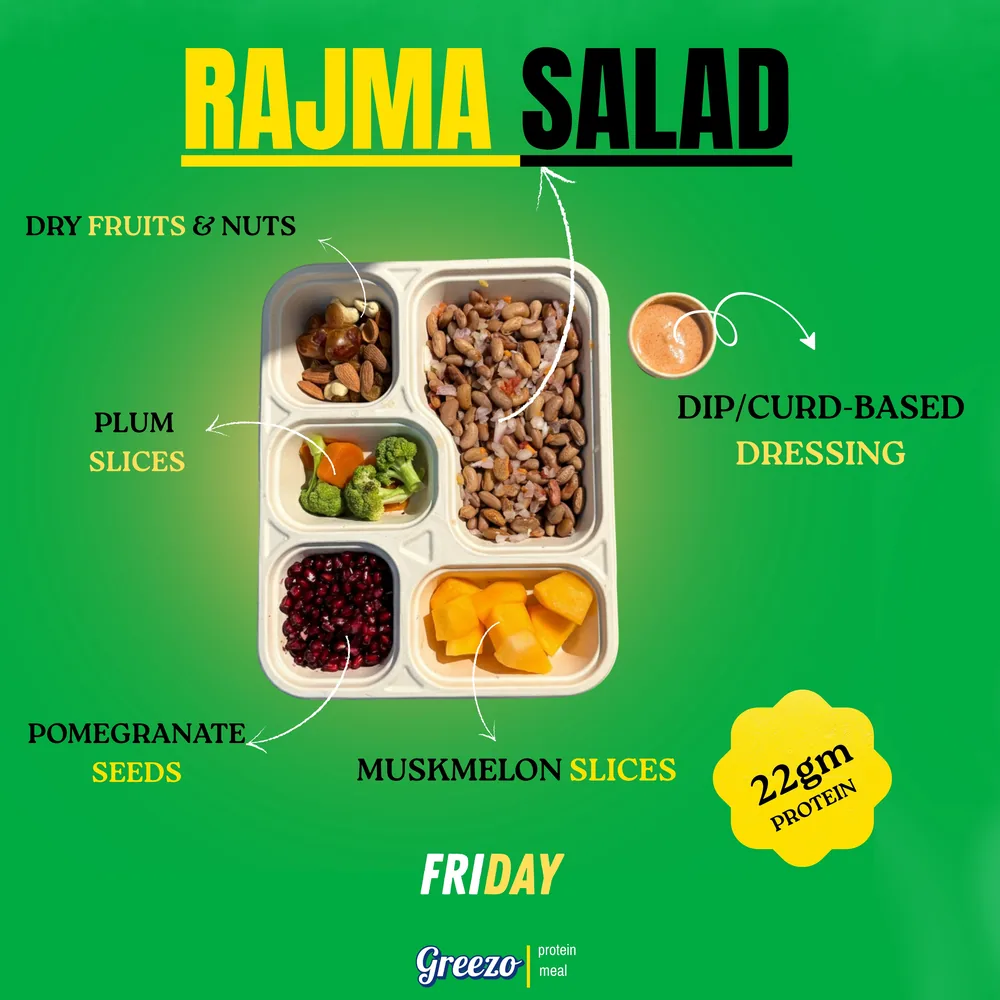 Greezo weekly menu post: Friday rajma salad